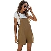 EsheSy Women's Linen Short Overalls Casual Summer Shorts Jumpsuit Rompers with Pockets