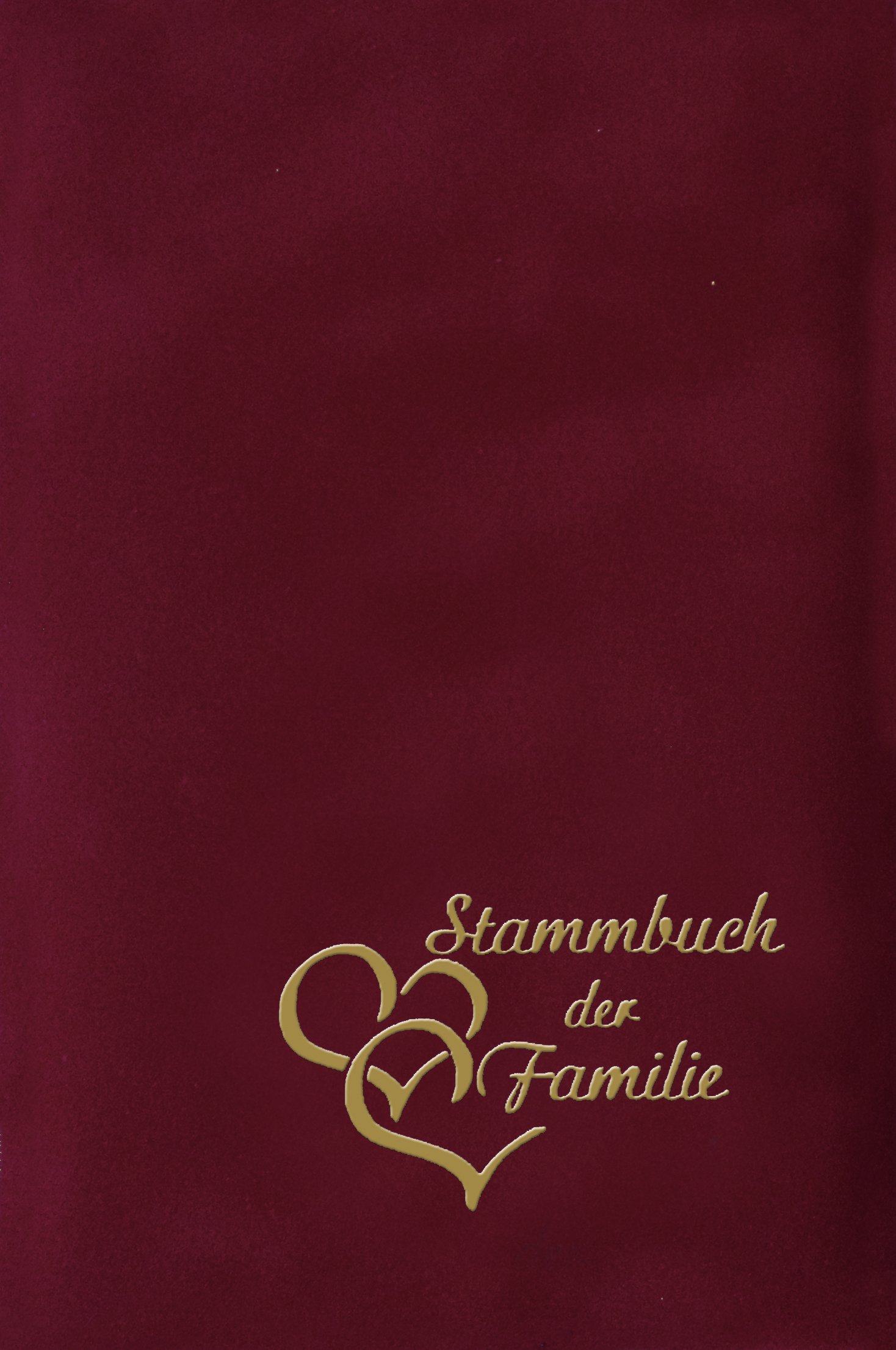 Stammbuchverlag 'Book Hearts Burgundy Red Velour Heart Embossed Gold, Trunk Open Book (61113 0015