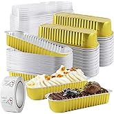 100Pack Mini Aluminum Foil Pans with Lids, 6.8oz Disposable Cake Pans 200ml Individual Cake Tins Square Ramekins Baking Cups 