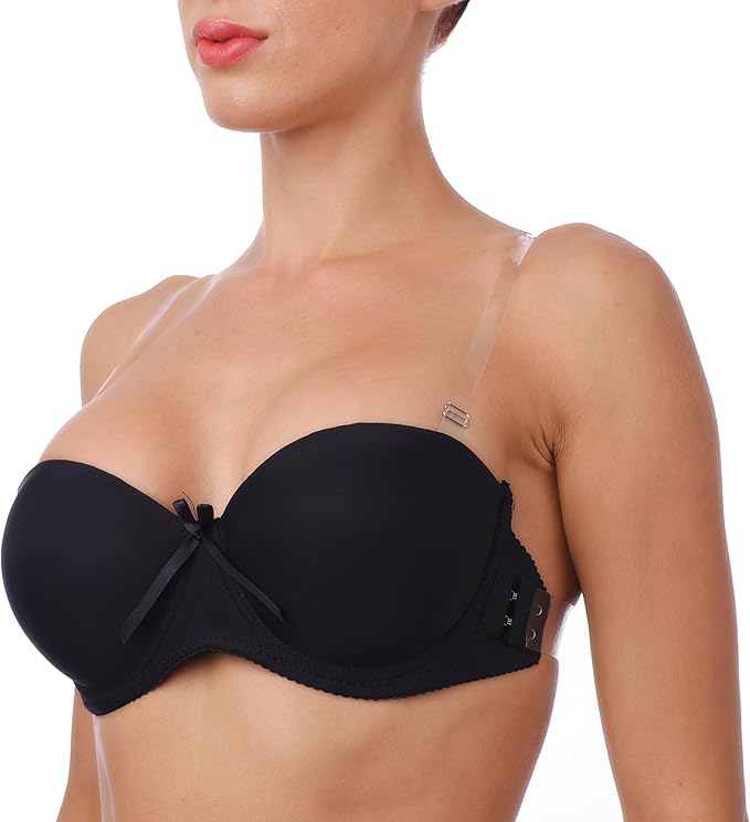 Womens Invisible Clear Back and Normal Straps Superboost Heavy Demi