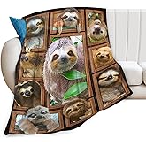 Tijuboni Sloth Throw Blanket Sloth Gifts for Girls Boys Women Men Kids Adults Soft Flannel Fleece Blanket for Couch Sofa ​Bed Home Decor 40"x50"