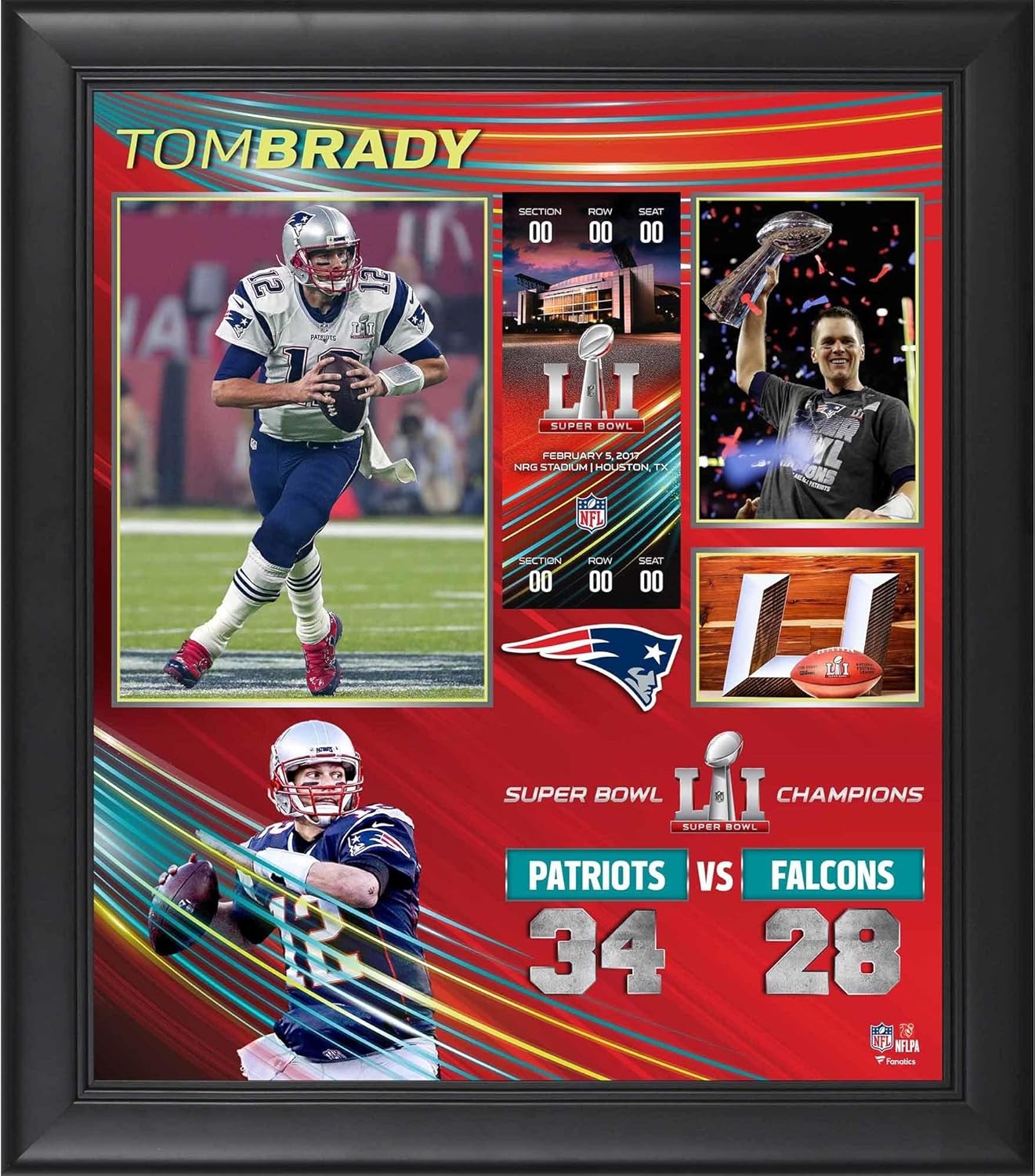 Tom Brady New England Patriots Framed 15 X 17 Super Bowl Li Champions Collage Nfl Player Plaques And Collages At Amazon S Sports Collectibles Store
