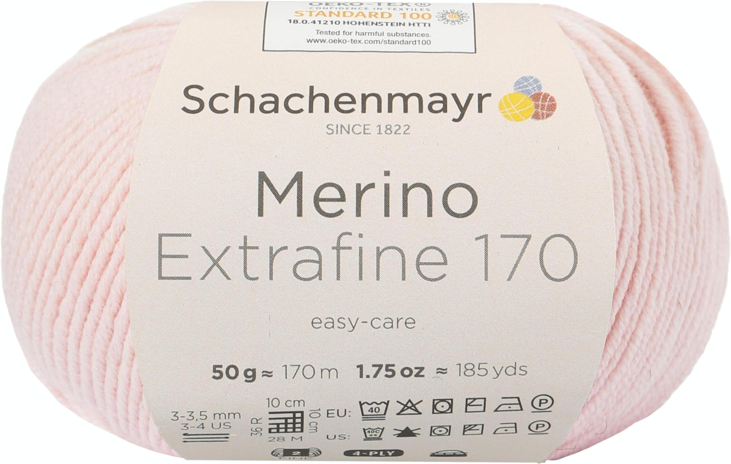 Schachenmayr extra fine merino wool, 170 9807551, hand knitting yarn, pure new wool, wool, Puderrrosa, 10 x 10 x 7 cm