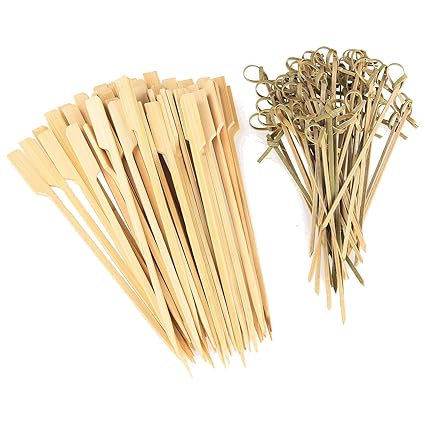 K&G ED871_x2 Bambus-Spieße 100tlg. Set 2 versch. Größen | Holzspieße | Partyspieße | Fingerfood | Obst-Spieß | Cocktailspieße