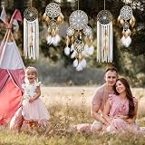 LOMOHOO Dream Catcher Set of 5 Boho Macrame Wall Hangings - Moon & Sun view 7