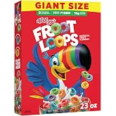 Kellogg's Froot Loops Original Giant Size Breakfast Cereal 23 oz | Good Source of Fiber, 15g Whole Grains