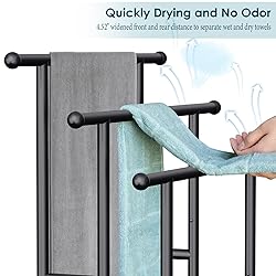 Kayfia 40" H Free Standing Towel Rack, 3 Tier Alloy