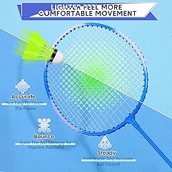 Chitidr 12 Pack Badminton Rackets Set Including
