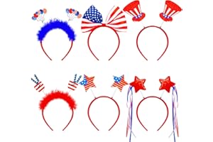 Blowata 4th of July Headband, Fourth of July Accessories, Felt Patriotic Head Boppers Pack for 4th of July Party Favors