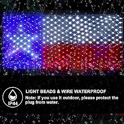 Leisure world LED Texas Flag Net Lights 6.6ft x