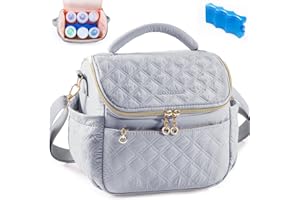 SFYBYHEART Breastmilk Cooler Travel Bag with Ice Pack for 6 Baby Bottles Up to 9 Ounce - Insulated Bottle bag for Daycare - Breastmilk Storage Bag - Baby Bottle Cooler Bag - Bottle Holder
