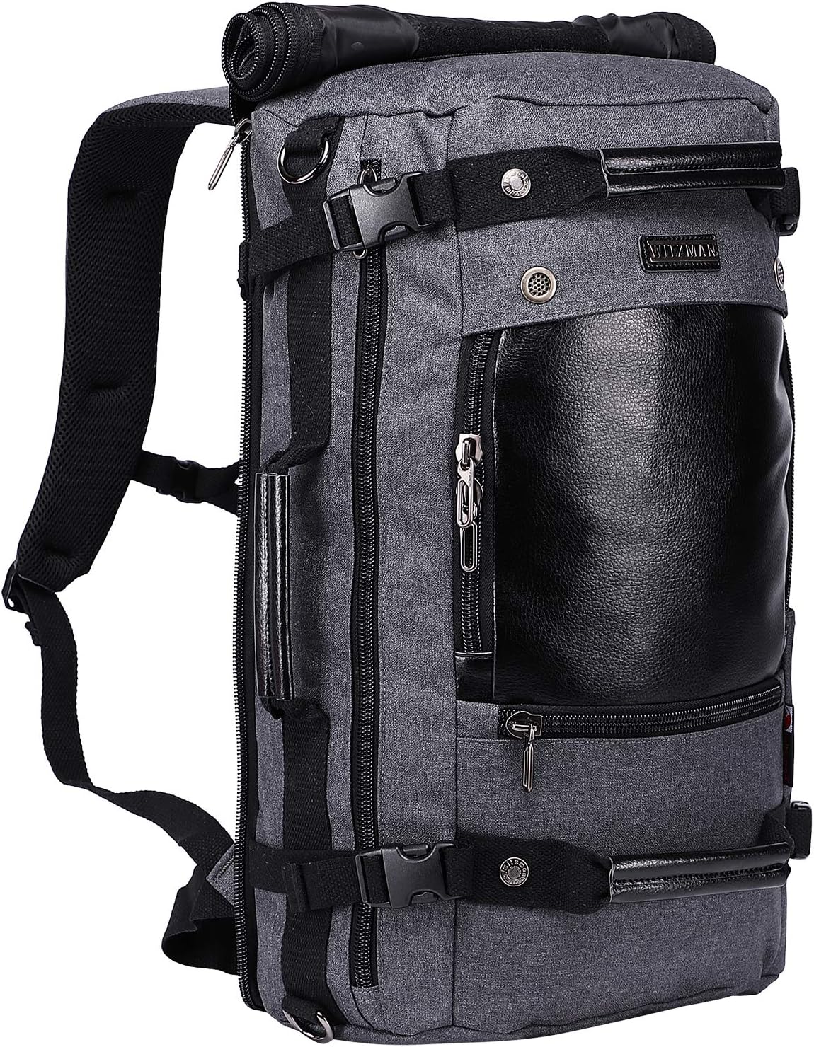 WITZMAN Travel Backpack Water Resistant Nylon Rucksack Casual Daypack Laptop Backpacks For Men Women (21 inch Nylon Grey)