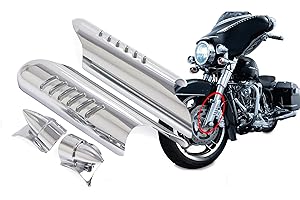 BID4ZE Chrome Lower Fork Leg Cover Deflectors Guard Cover for Harley Touring Electra Road Street Tri Glide 2000-2013