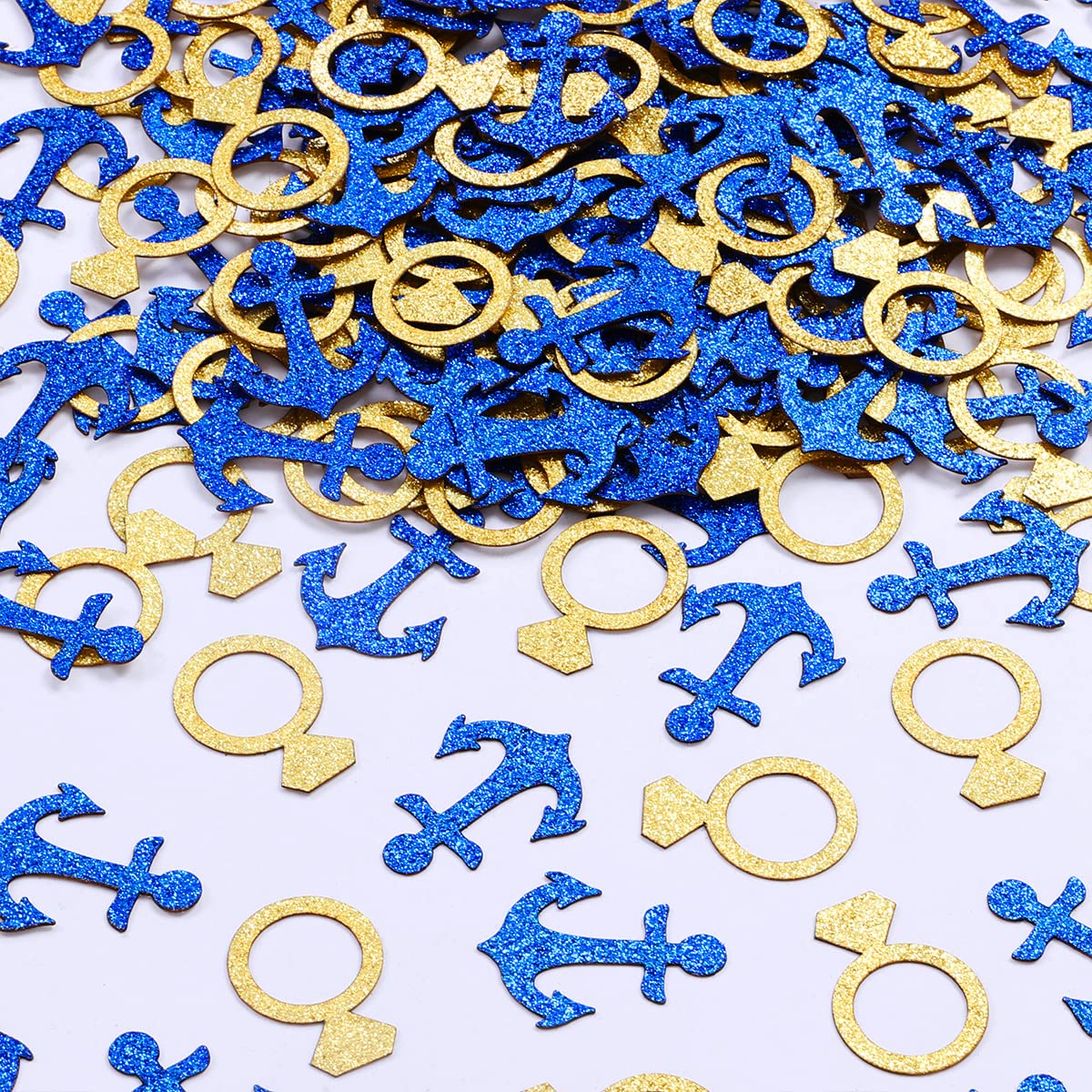 Sursurprise Nautical Hen Party Decorations, 200PCS Anchor Diamond Ring Table Confetti Glitter for Funny Bridal Shower Cruise Engagement Wedding Bachelorette Party Supplies