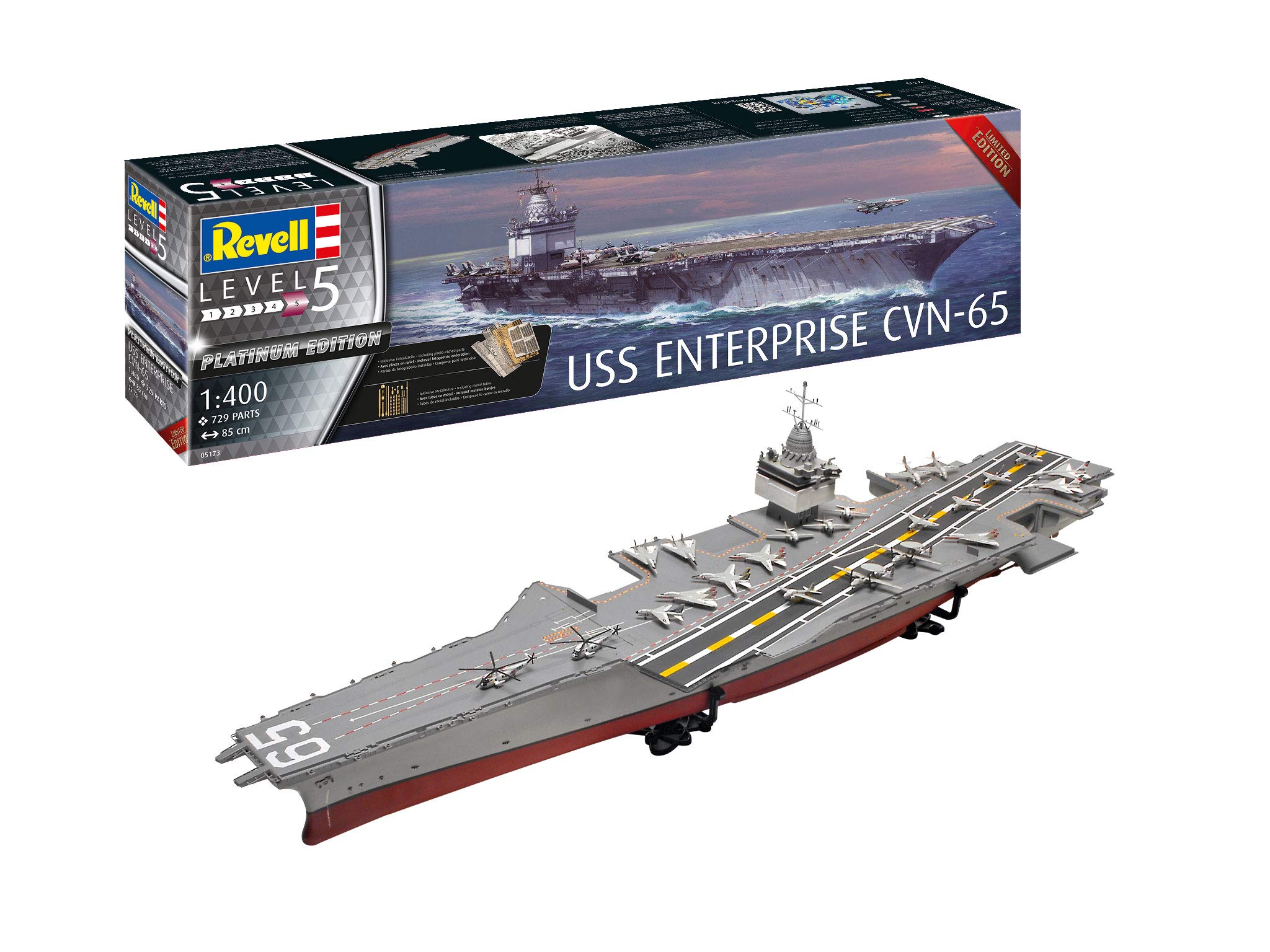 Revell 05173 USS Enterprise CVN-65 Platinum Edition 1:400 Scale Model kit, Unpainted