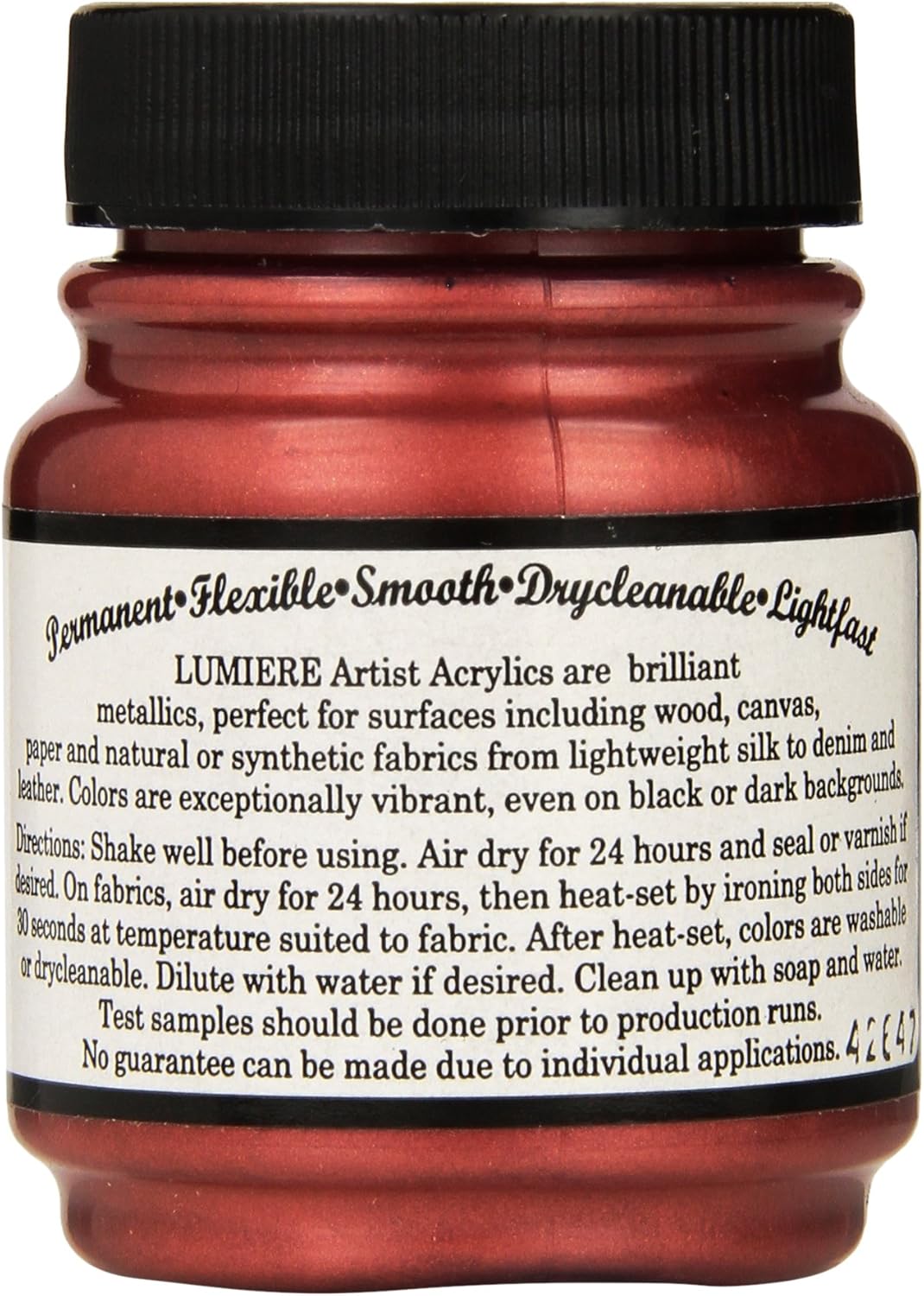 Jacquard Lumiere Russet Metallic Acrylic Paint for Fabric Leather and Wood, Opaque Multi Surface Crafting Colour - Image 3
