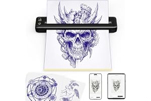 Rongta Tattoo Stencil Printer, Wireless Tattoo Machine, Bluetooth & USB Connectivity with Tranfer Papers, Tattoo Supplies for