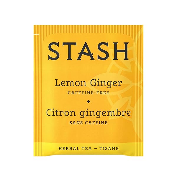 STASH TEA LEMON GINGER HERBAL TEA, 100 COUNT TEABAGS IN FOIL (PACKAGING MAY VARY)