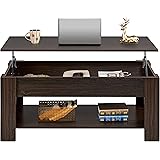 Topeakmart Lift Top Coffee Table with Hidden Storage Compartment for Living Room Espresso, 47.5in L