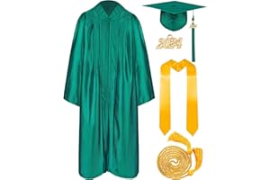 Mukum Matte Graduation Cap and Gown 2024 Set with Tassel Honor Cord Graduation Stoles for High School College Bachelor