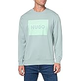 HUGO mens Big Square Logo Crew Neck Sweatshirt