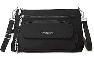 Baggallini Original Everyday 11x 7.5 Crossbody Bags for Women RFID Protected Lightweight Nylon Zippered Travel Purse