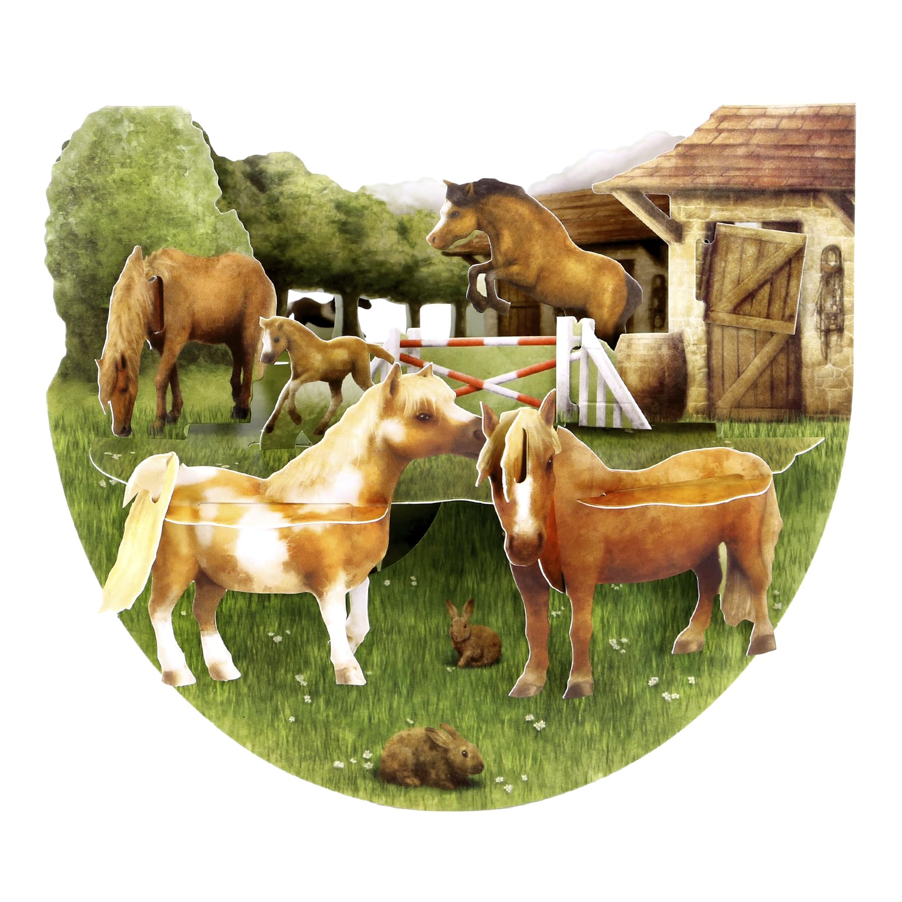 SANTORO Popnrock, 3D Pop Up Greeting Card - Ponies - For Her, For Kids, Girls, Horse Lover, Birthday