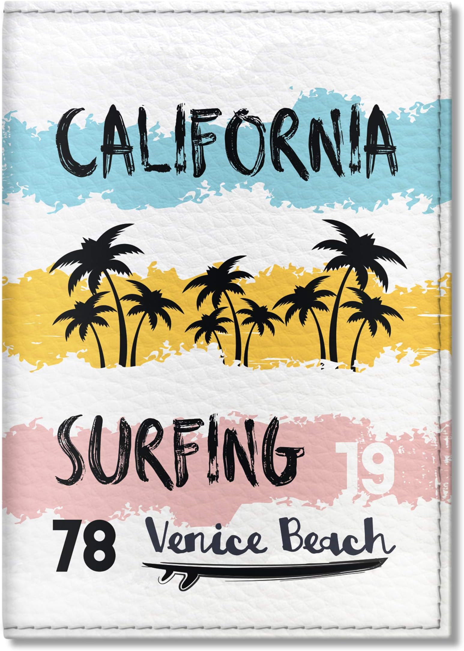 Quttie, Travel Vegan Eco Leather Passport Cover for Women, Men (California Surfing)