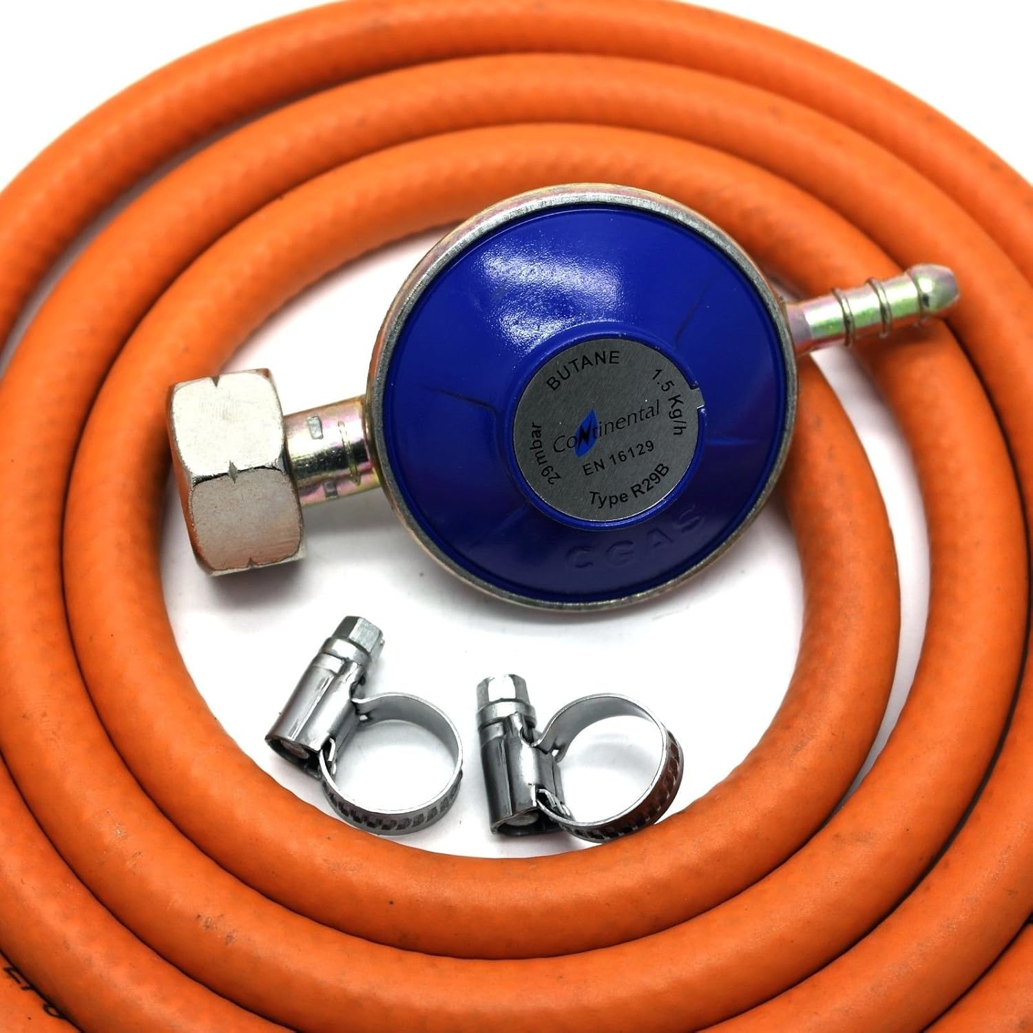 4.5Kg Butane Gas Regulator With 1M Hose + 2 Clips Fits Calor Gas 4.5Kg