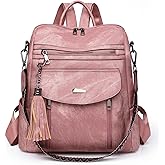 ROOSALANCE Backpack Purse for Women Pu Leather Backpack Fashion Ladies Shoulder Bag Handbags for Travel Daily Use