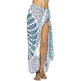 Back From Bali Womens Sarong Beach Swimsuit Bikini Cover up Wrap Peacock & Clip