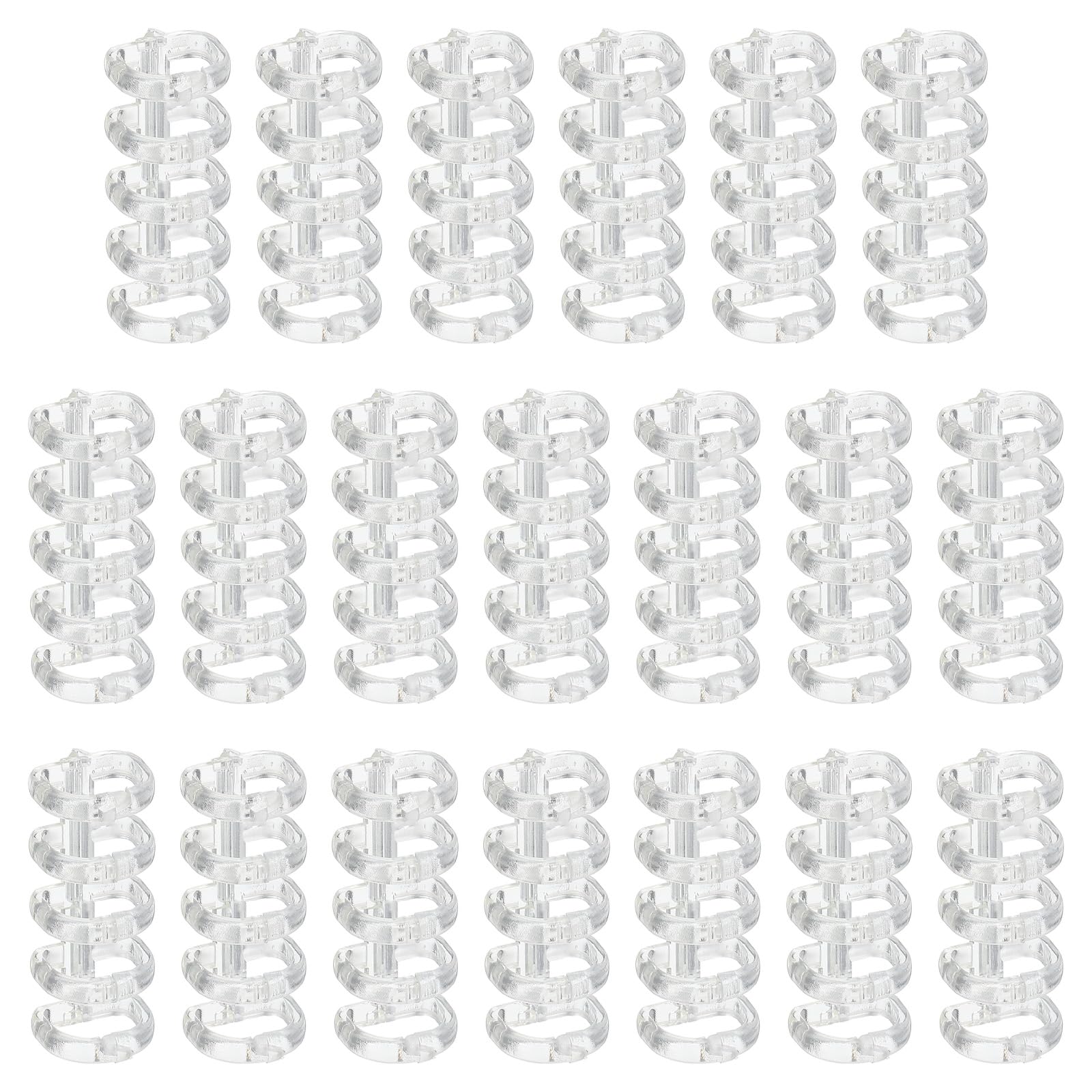 PATIKIL 5-Ring Binding Rings, 1.61"x 0.59"20 Pack Plastic Round Loose-Leaf Rings Comb Folio Binder for Notebook Album and Office Supplies, White