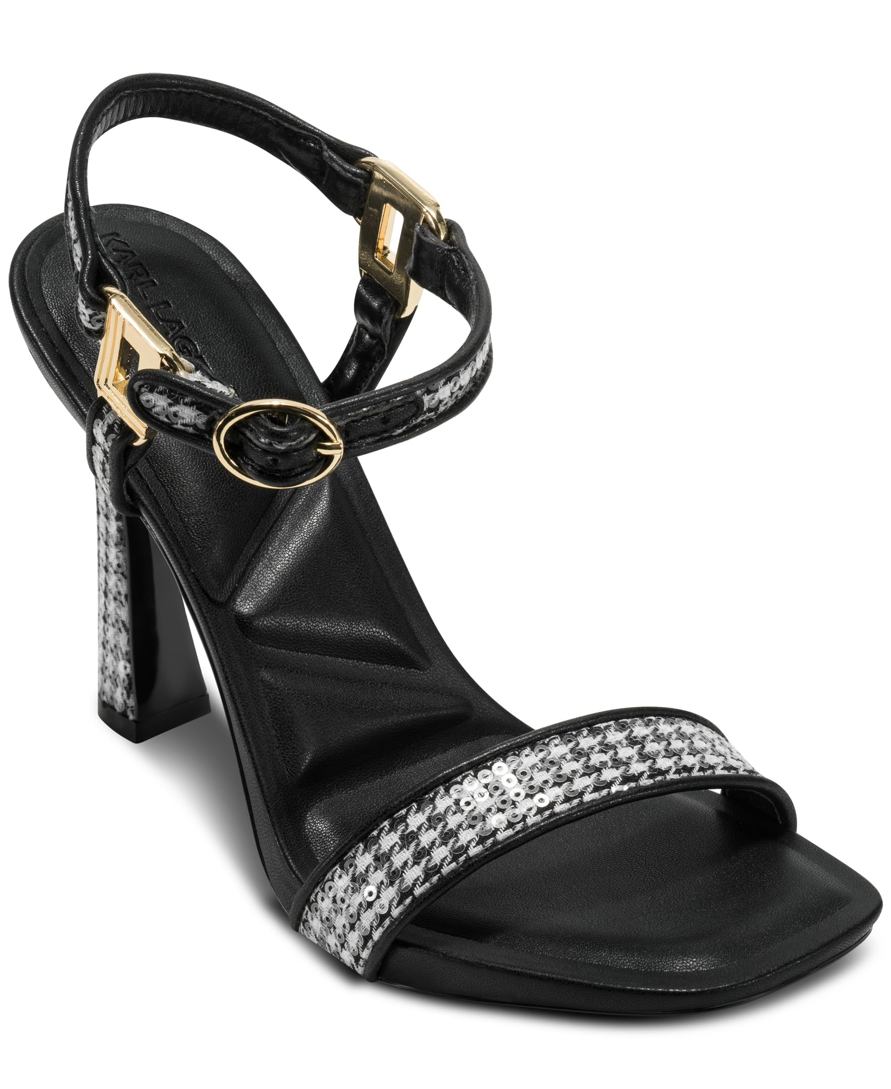 KARL LAGERFELD Paris Women’s Dress Heel,Black/White,7