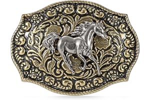 SANSTHS Cowboy Belt Buckle, Western Belt Buckles for Men Women Texas Bull Rodeo Cowgirl Belt Buckle