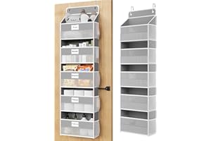 Optish Over The Door Organizer Hanging, 5 Shelf Behind The Doors Storage, Pantry Door Organizer, Closet Organizers for Bedroom and Nursery (Grey)