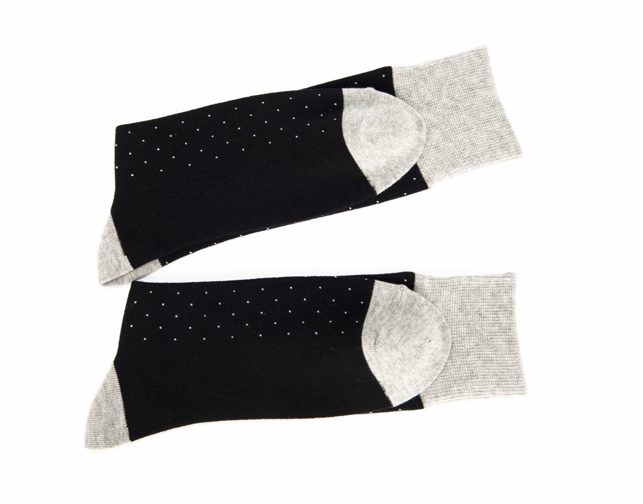 Hapyfost 6 Pack Men’s Socks Dots Crew Dress Socks, 10-13 (BLACK)