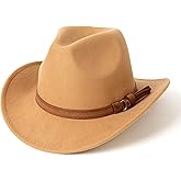 HUDANHUWEI Western Cowboy Hat Wide Brim Outdoor Fedora Hat