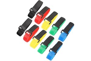 Mikinona 10pcs Adjustable Nylon Fishing Rod Straps Rod Wraps with Hook and Loop Multi-color 2x25cm
