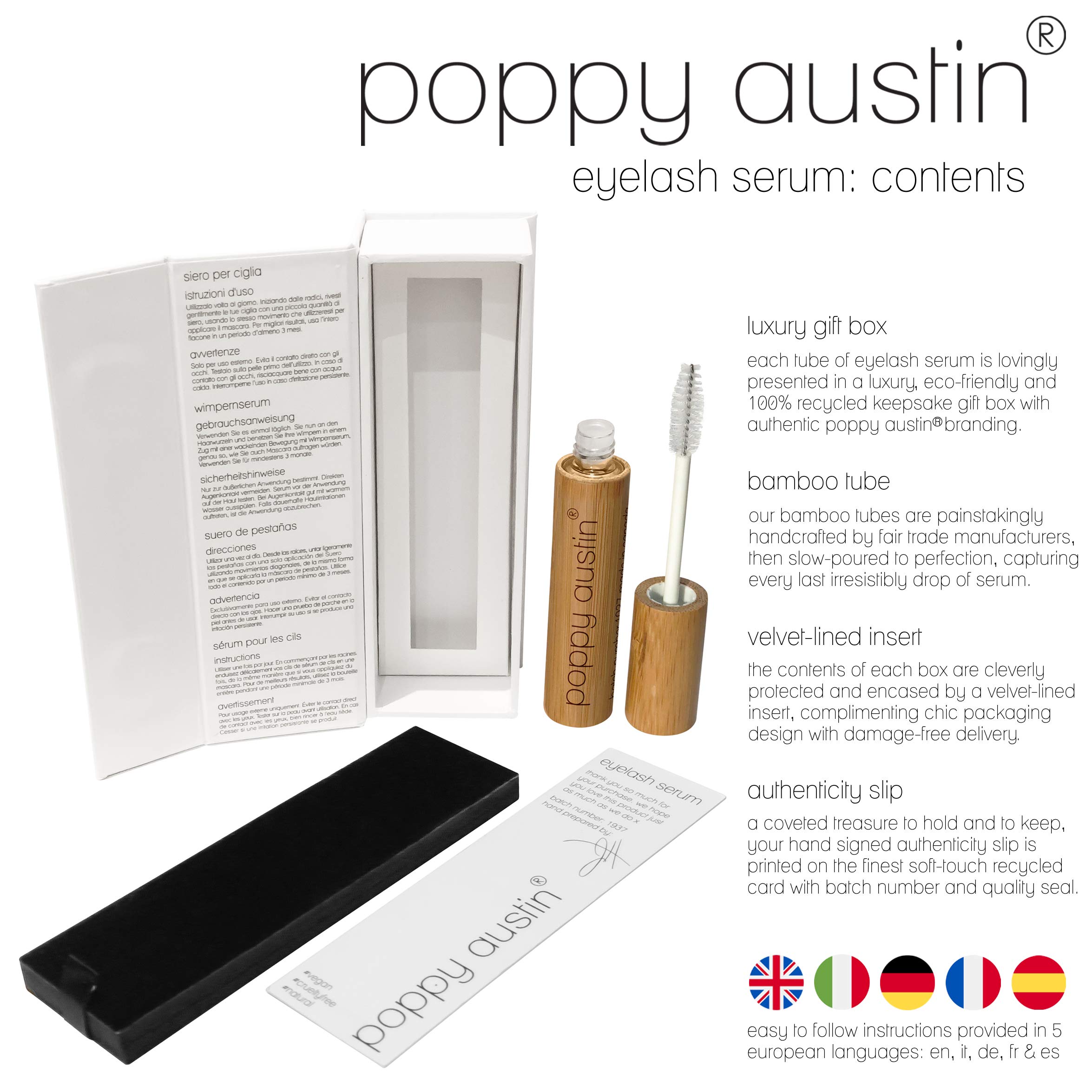 LUXURY Eyelash Serum Vegan, Organic, CrueltyFree, Eco Friendly