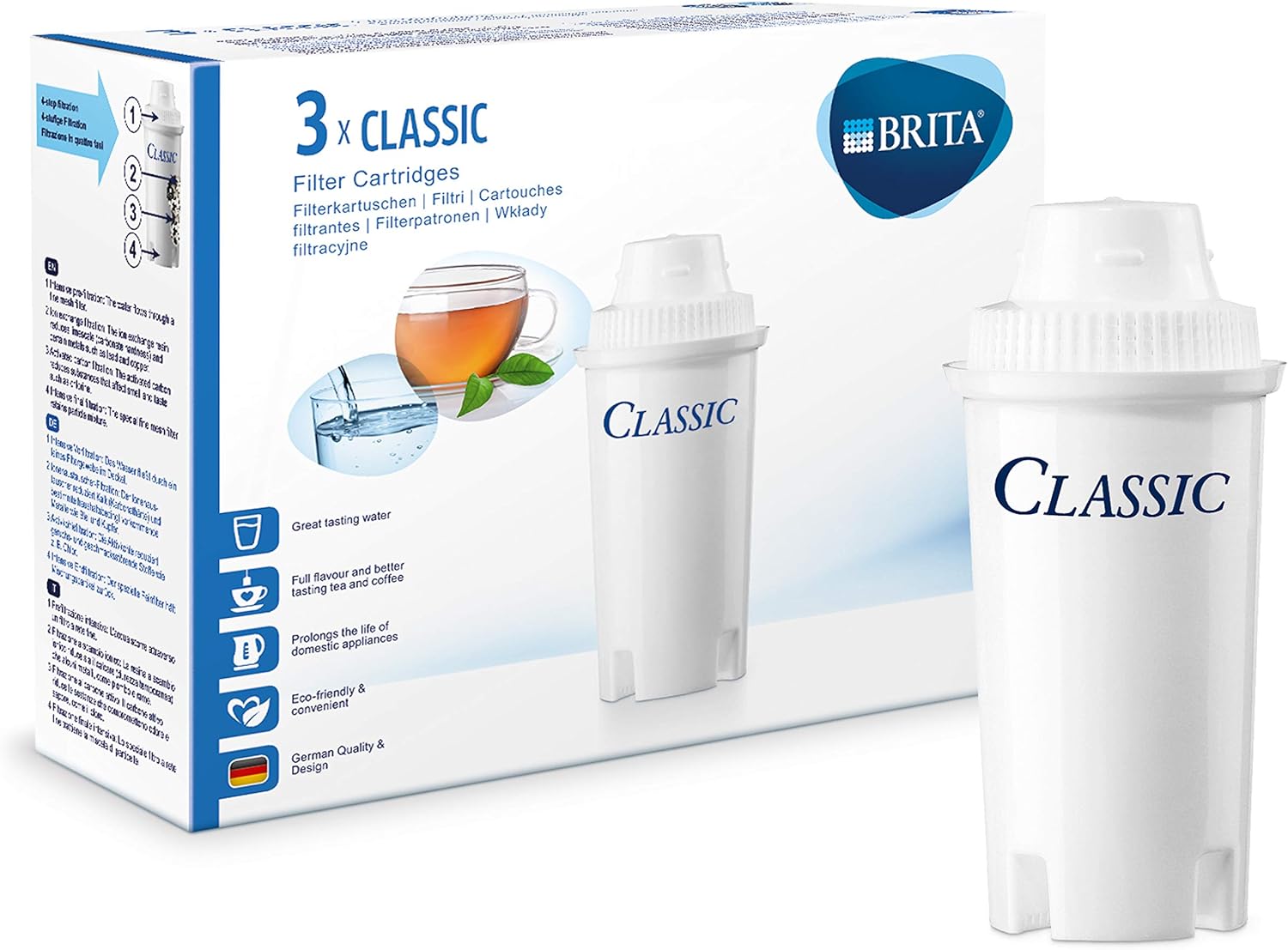 BRITA Classic filter cartridges for reduction of chlorine and limescale