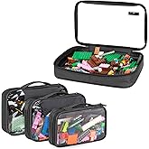 Damero 4 Packs Toy Storage Bags, Carry Case With Zipper, Building Blocks Board Games Storage Case, Clear Organizer Bags for T