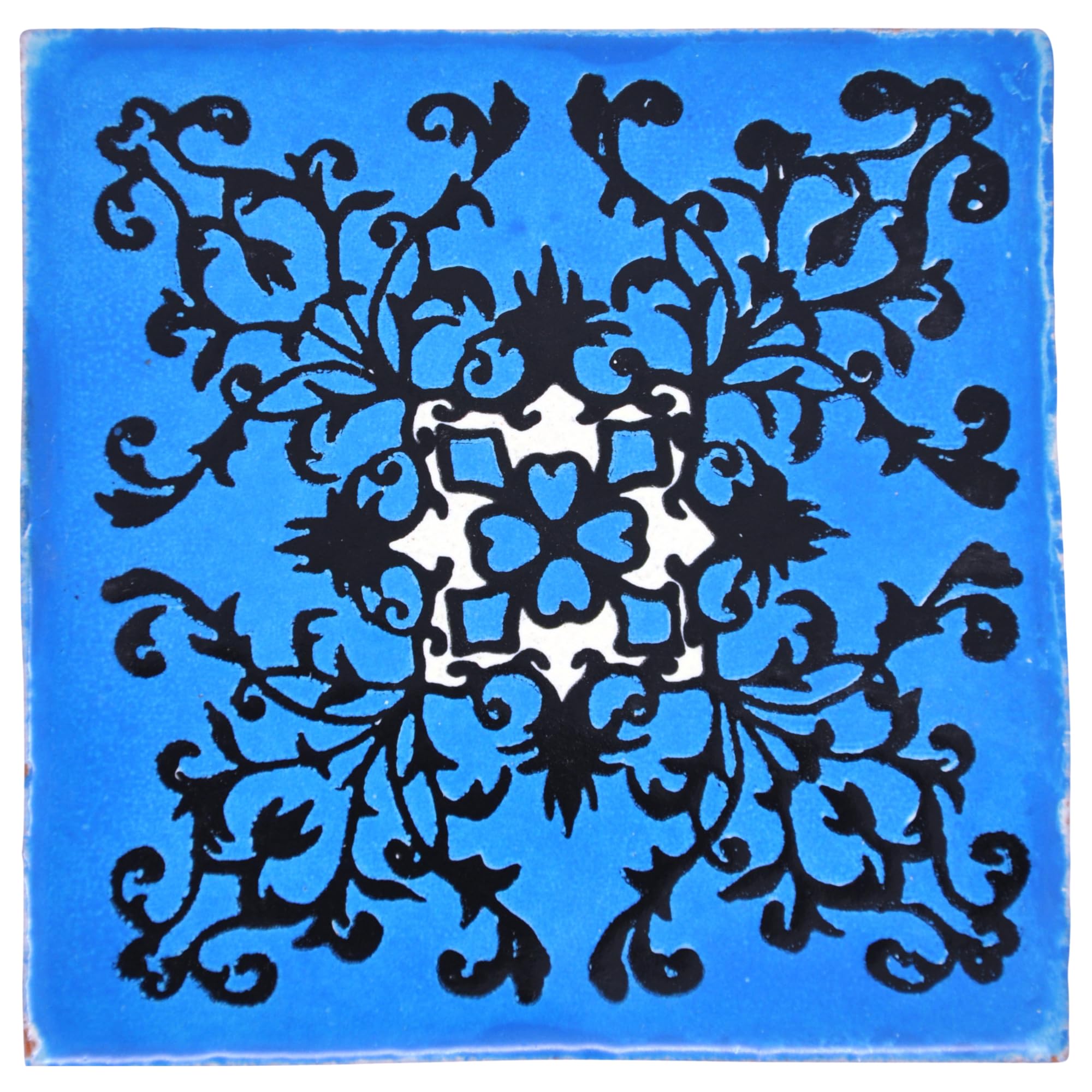 Tumia LAC Handmade Mexican Talavera Tile - Authentic Style Alberto Ceramic Tiles for Crafts, Backsplashes and Home Improvement - Tile 10 Pack