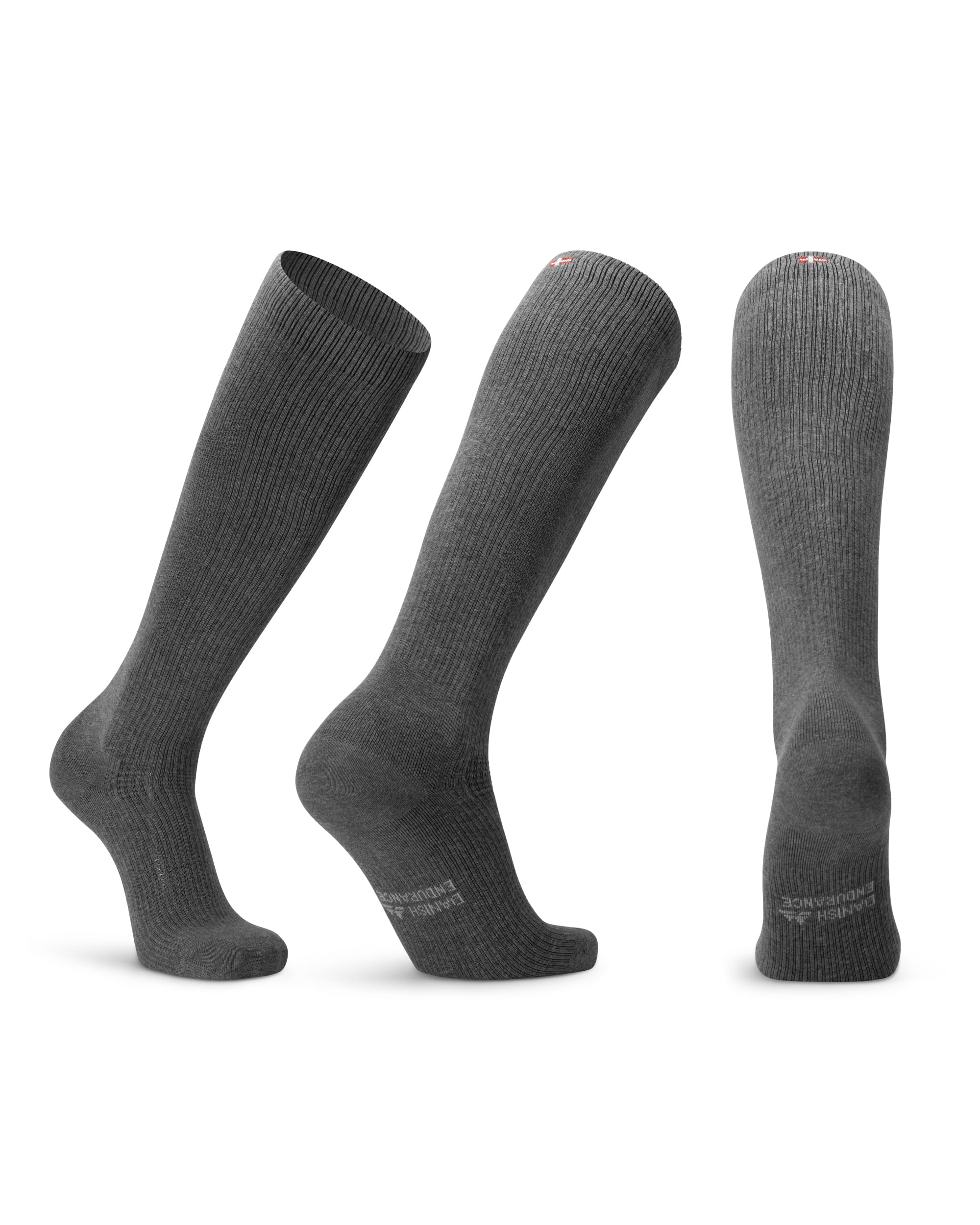 DANISH ENDURANCE Compression Socks, Organic Cotton Flight Socks, 14-18 mmHg, Men & Women, Unisex, Grey, 6-8