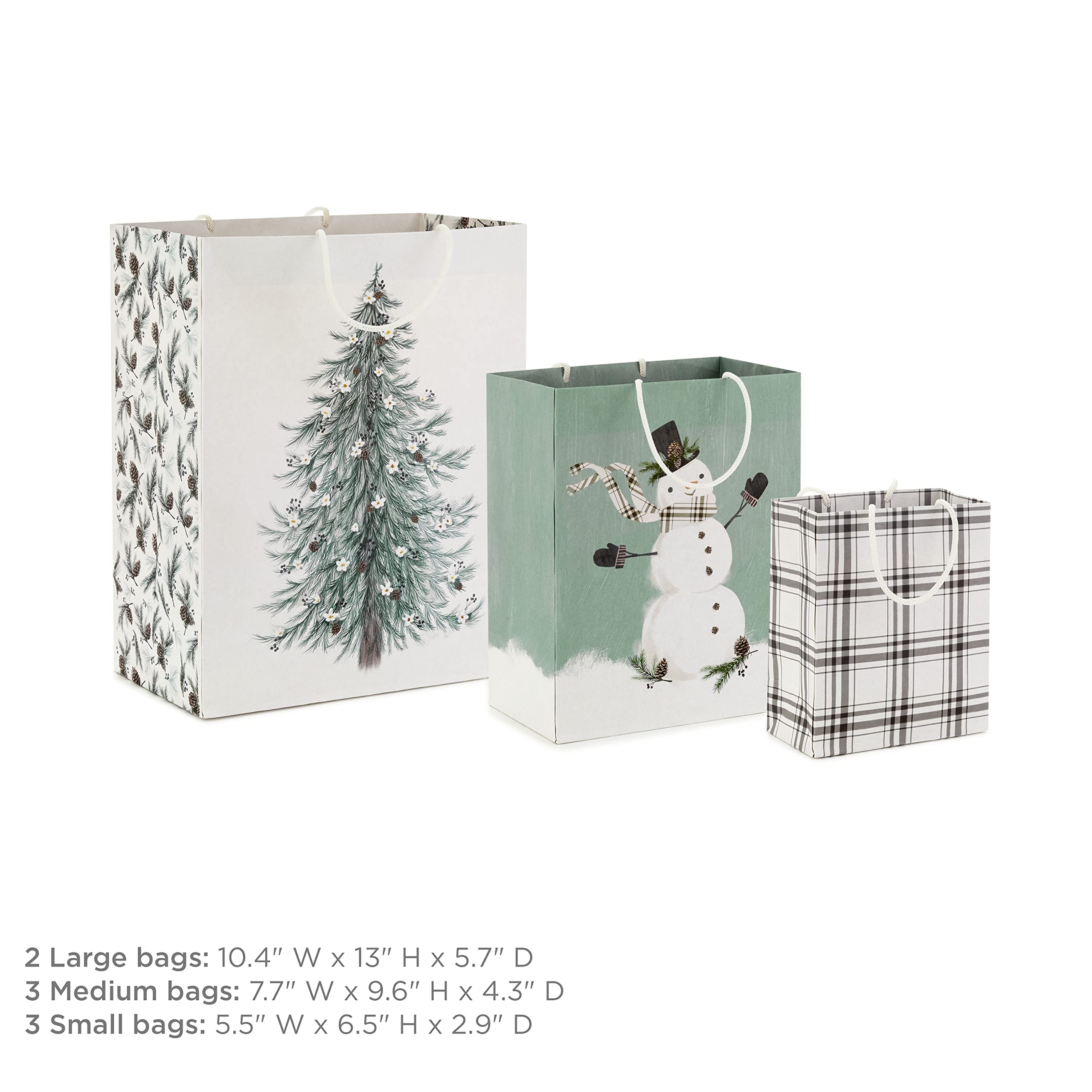 Hallmark Christmas Gift Bag Assortment (8 Bags: 3 Small 6