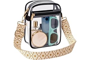 BAGENIUS Clear Bag for Stadium Events, Clear Purse with Removable Strap, Messenger Bag for Concert Work Sports and Fetivals