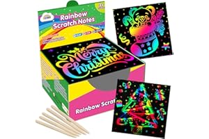 ZMLM 165 Rainbow Scratch Paper Art Crafts Mini Notes Stocking Stuffers for Kids Gifts 4 5 6 7 8 9 10 Years Old Girls Boys Students Teens Classroom Prizes School Supplies Birthday Party Toy Activity