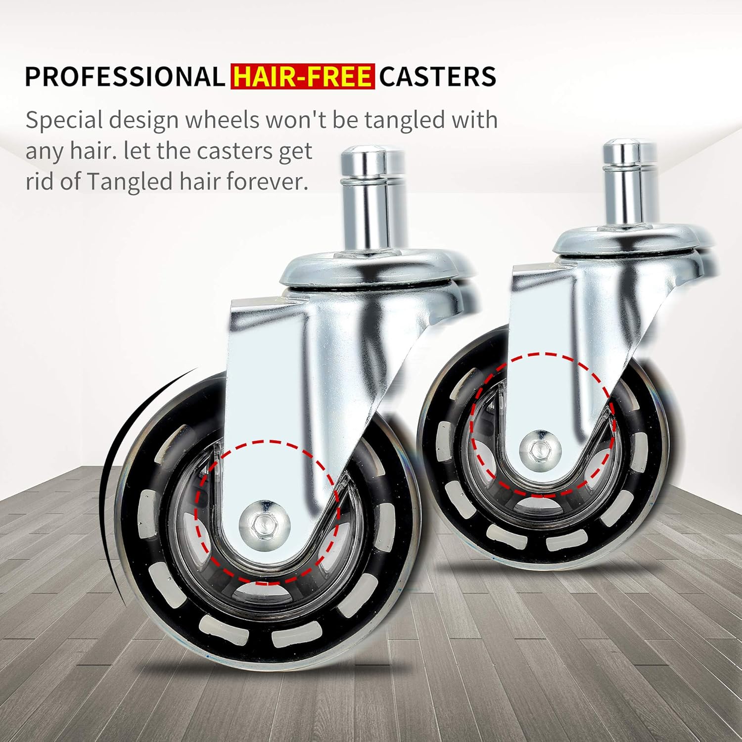 Salon Trolley Cart Chair Caster Wheels (Set Of 4), Hair-free Rolling Casters for Stool Chair, Hair Stylist Color Table Tray, Spa Beauty Furniture Equipment: Beauty