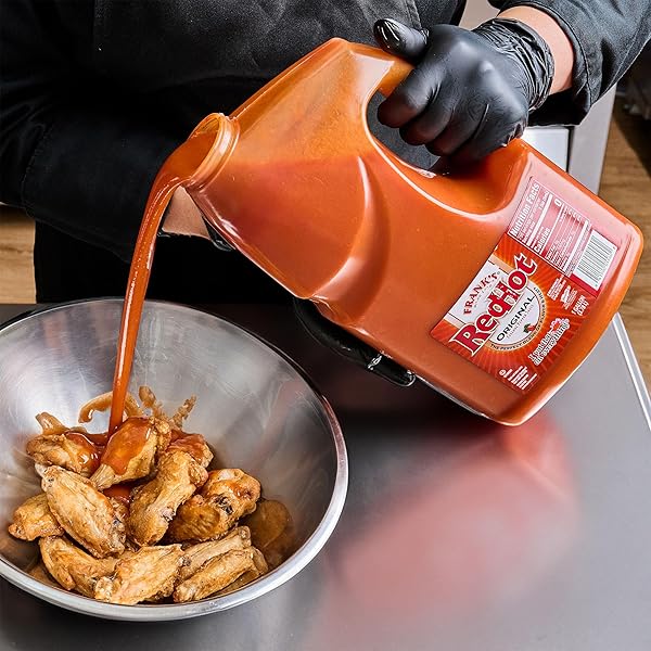 FRANKS REDHOT ORIGINAL CAYENNE PEPPER HOT SAUCE, 1 GAL – ONE GALLON BULK CONTAINER OF CAYENNE PEPPER HOT SAUCE TO ADD FLAVORFUL HEAT TO ENTREES, SIDES, SNACKS, AND MORE