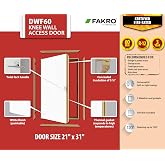 DWF60 Wall Hatch 21 in. x 31 in. Wooden Fire Rated Insulated Access Door