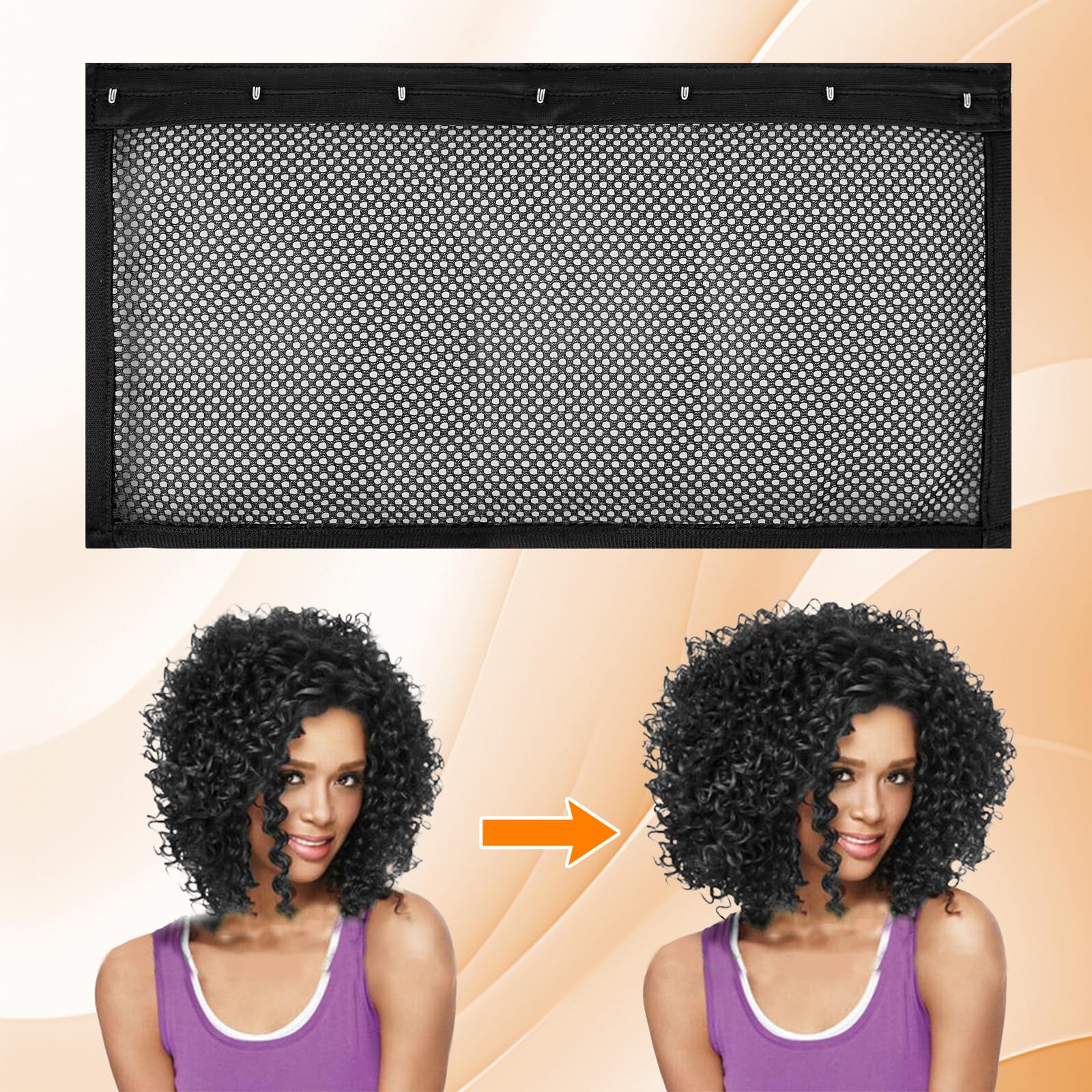Lock Curly Hair Stretcher and Length Maintainer - Prevent Shrinkage with No-Heat Styling Net for An Elongated Look (13IN*4PCS)